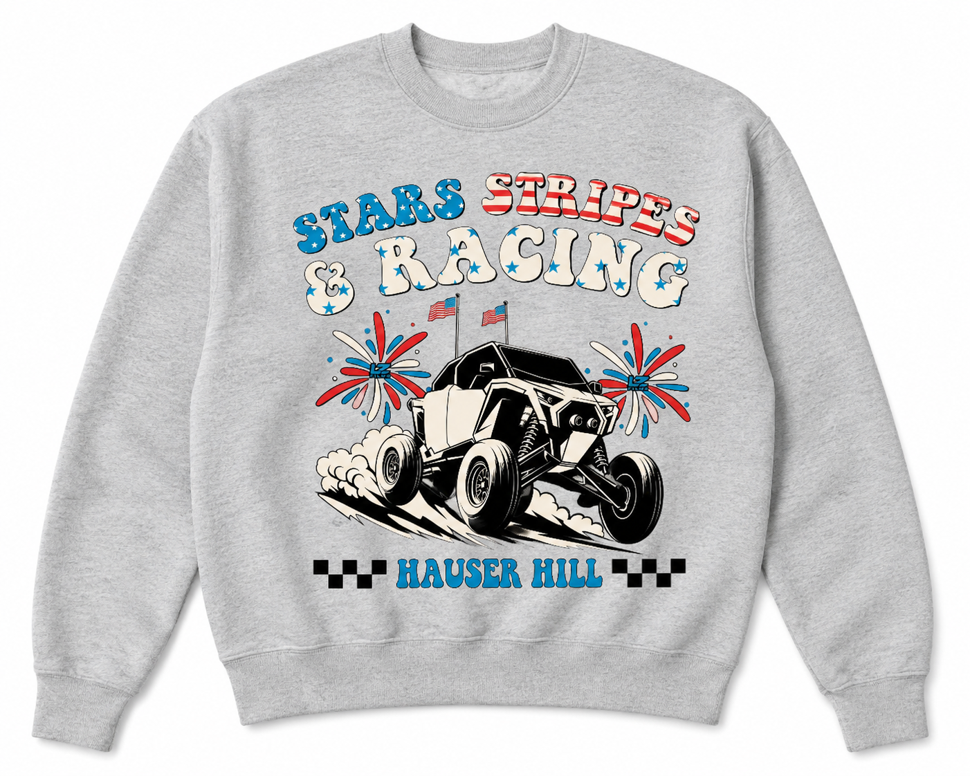 Stars, Stripes, & Racing Crewneck